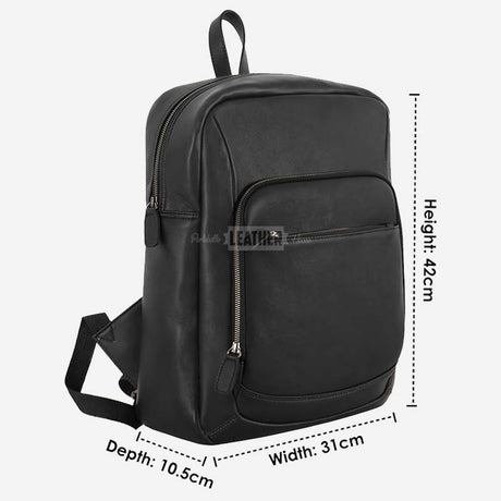 Black Soft Leather Backpack