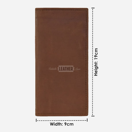 Vintage Leather Long Coat Wallet - RFID Protected