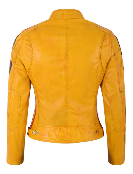 SIZMA Women's Leather Biker Jacket